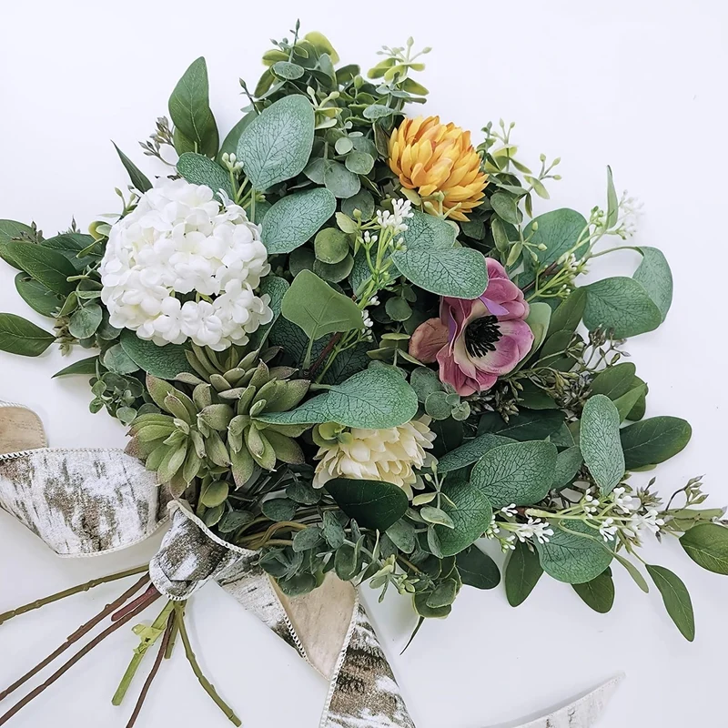 10 Stück künstlicher Eukalyptus-Stiel, hochwertige Oxidationsbeständigkeit, künstliche Blume, künstliche Blätter, künstliche Eukalyptusblätter, grüne Pflanzen, Heimdekoration, Raumdekoration