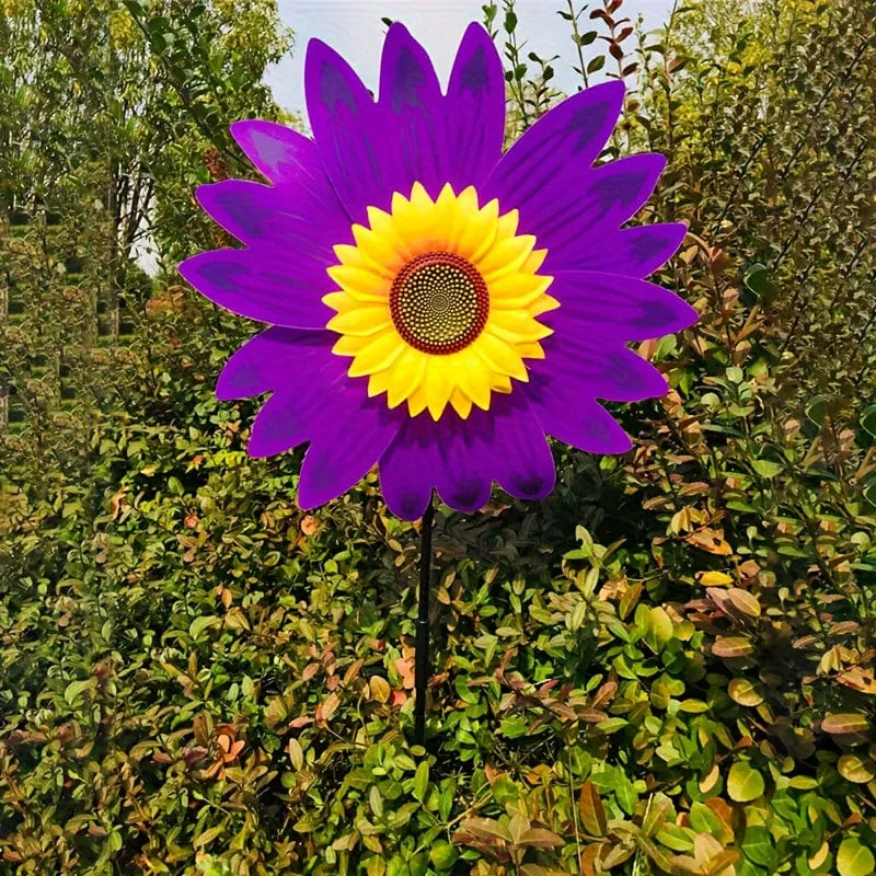 2 Stück Frühling Outdoor-Pflanze Sonnenblume Schwarzer Pol Sonnenblume Windmühle Outdoor-Pflanzendekoration, Hofdekoration, Gartendekoration