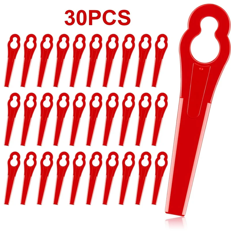 30 Stück Kunststoff-Maschinen-Trimmklingen, Ersatz-Kunststoffklingen, Zubehör, Trimmer, Grasmähen, Nylonklingen, Garten-Rasenmäher-Zubehör, Werkzeuge