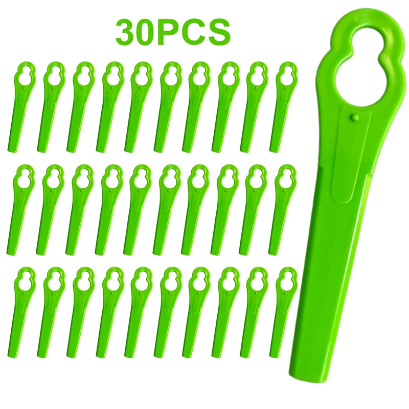 30 Stück Kunststoff-Maschinen-Trimmklingen, Ersatz-Kunststoffklingen, Zubehör, Trimmer, Grasmähen, Nylonklingen, Garten-Rasenmäher-Zubehör, Werkzeuge