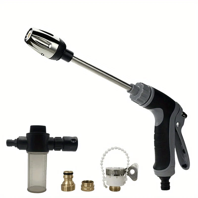 1 Stück tragbare Hochdruck-Wasserpistole, Autowaschanlage, Gartenbewässerungsschlauch, Wassersprühschaumdüse für Autos, Haus, Garten