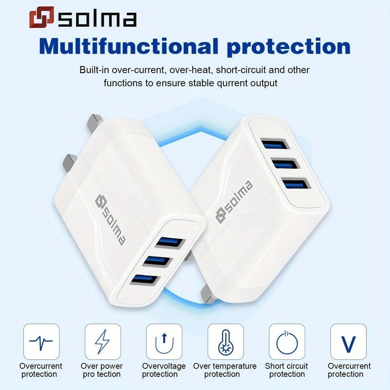 3USB-Ladegerät/UK-Standard