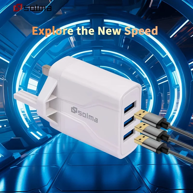 3USB-Ladegerät/UK-Standard
