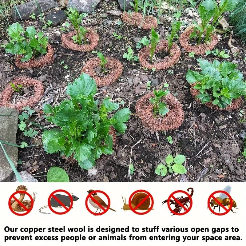 Kupfergeflecht, nagetiersicher, stabiles, mit reinem Kupfer gefülltes Drahtgeflecht, mit Kupferverstopfungen gefülltes Gewebe, verhindert Schnecken zum Schutz von Pflanzen