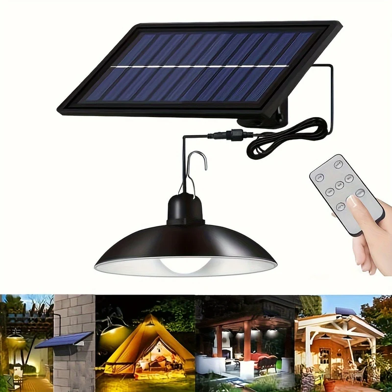 Solar-Fernbedienungsleuchten, solarbetriebene Innen- und Außenpendelleuchten mit 3 Farben, wasserdichte automatische Ein-/Aus-Solarleuchte für Zimmer, Terrasse, Hof, Garten