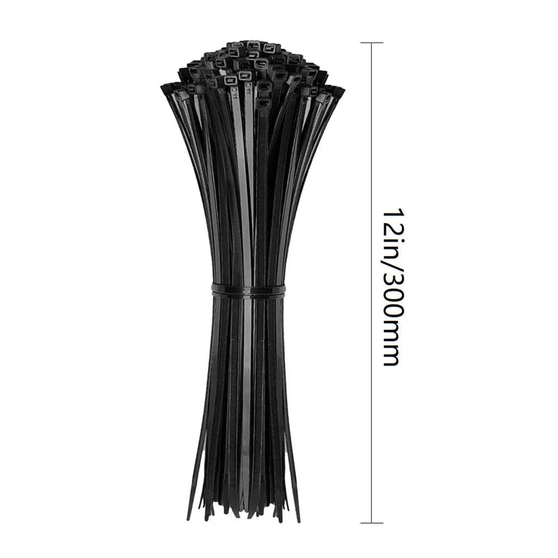 100er-Pack Kabelbinder, verschiedene Größen (30.10.1620.32/8/15.24/4 cm), selbstsichernde Mehrzweck-Kabelbinder aus Nylon für Zuhause, Büro, Garten, Werkstatt