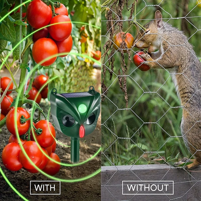 1 Stück, Ultraschall-Katzenschreck für Gärten, Solar-Katzenvertreiber, Fuchsschrecken, wasserdichter Tiervertreiber mit 5 Modi, blinkenden Lichtern, Bewegungserkennungssensor für Hunde, Eichhörnchen, Waschbären, Stinktiere, Kaninchen, Nagetiere im Freien.