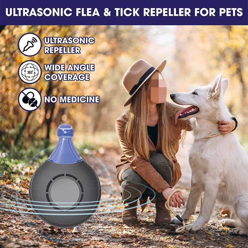 Ultraschall-Floh- und Zeckenvertreiber für Haustiere – Mückenschutz – Insektenschutz – Insektenschutz – Ultraschall-Schädlingsvertreiber – Floh- und Zeckenprävention für Katzen und Hunde – Floh- und Zeckenbekämpfung bei Hunden.