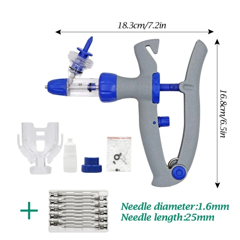 1 ml/2 ml/5 ml kontinuierliche Impfstoffinjektion mit 10 Nadeln, automatische Veterinärspritze für Nutztiere, Schweine, Rinder, Schafe, Hühner