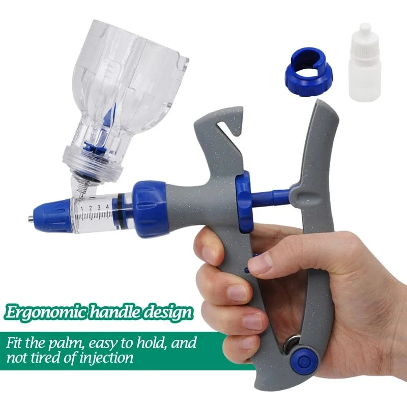 1 ml/2 ml/5 ml kontinuierliche Impfstoffinjektion mit 10 Nadeln, automatische Veterinärspritze für Nutztiere, Schweine, Rinder, Schafe, Hühner