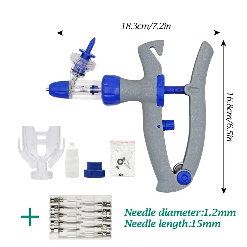 1 ml/2 ml/5 ml kontinuierliche Impfstoffinjektion mit 10 Nadeln, automatische Veterinärspritze für Nutztiere, Schweine, Rinder, Schafe, Hühner