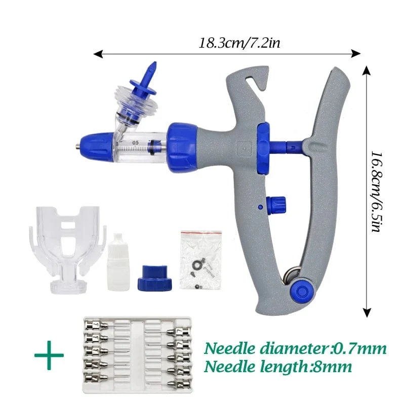 1 ml/2 ml/5 ml kontinuierliche Impfstoffinjektion mit 10 Nadeln, automatische Veterinärspritze für Nutztiere, Schweine, Rinder, Schafe, Hühner