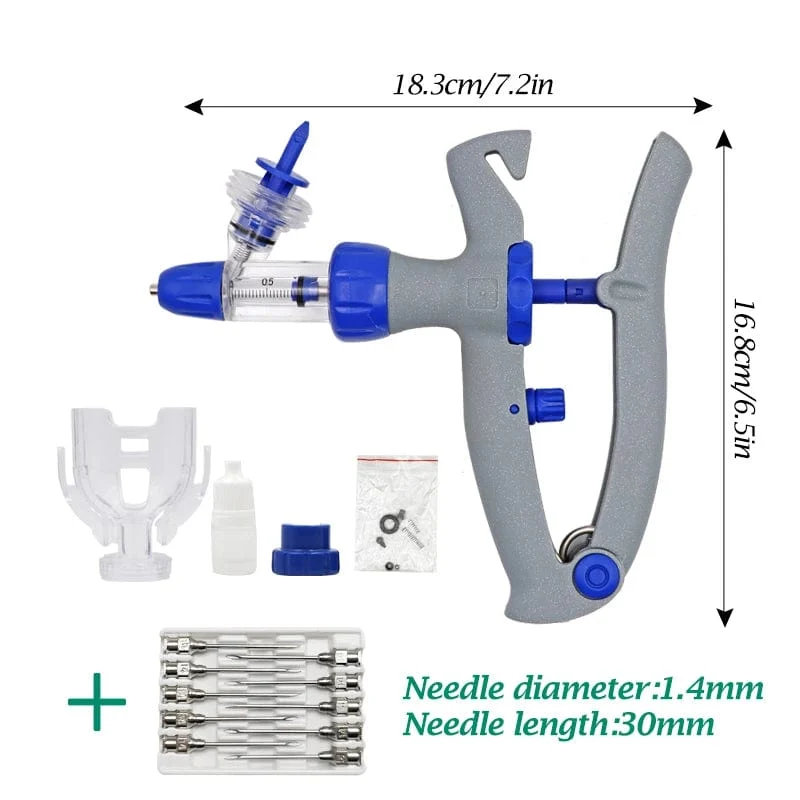 1 ml/2 ml/5 ml kontinuierliche Impfstoffinjektion mit 10 Nadeln, automatische Veterinärspritze für Nutztiere, Schweine, Rinder, Schafe, Hühner