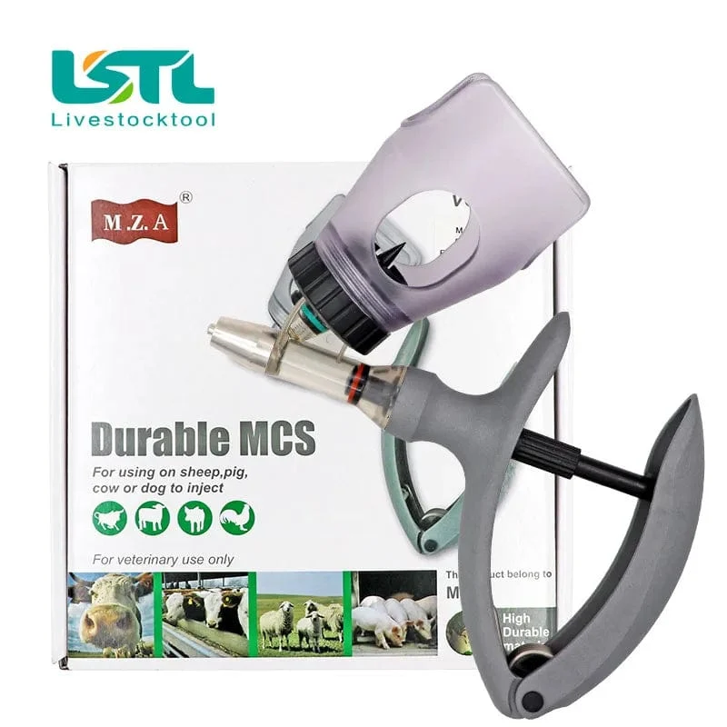 2 ml / 5 ml Automatische Veterinär-Kontinuierliche Spritze Tierinjektion Einstellbare Impfstoffinjektion für Nutztiere Schweine Rinder Schafe