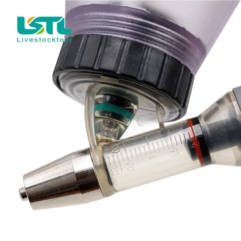 2 ml / 5 ml Automatische Veterinär-Kontinuierliche Spritze Tierinjektion Einstellbare Impfstoffinjektion für Nutztiere Schweine Rinder Schafe
