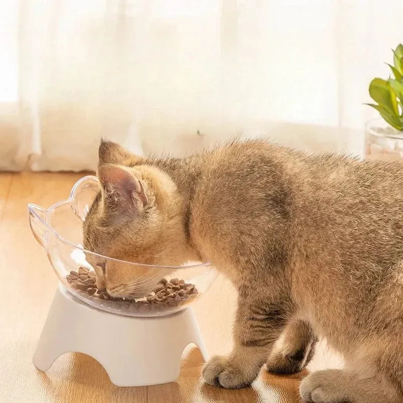 Rutschfest für Katzen, Hunde, Futterspender, Tierfutter- und Wassernäpfe mit Standfuß, transparente, geneigte Futternapf für Katzen