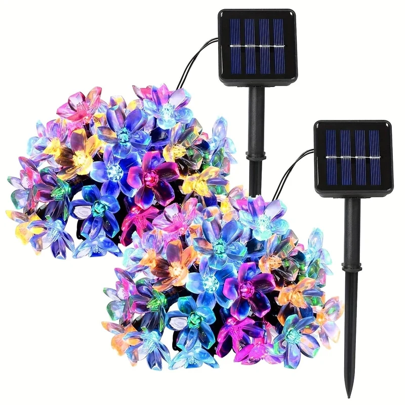 Verschönern Sie Ihren Außenbereich mit dieser 1-teiligen Solar-Gartenblumen-Lichterkette