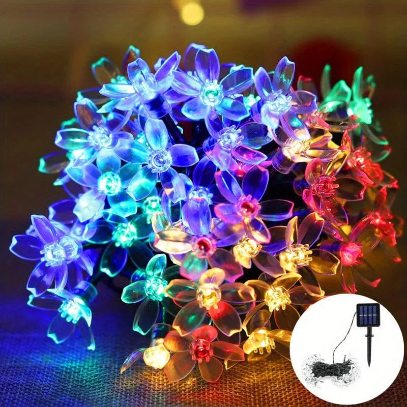 Verschönern Sie Ihren Außenbereich mit dieser 1-teiligen Solar-Gartenblumen-Lichterkette
