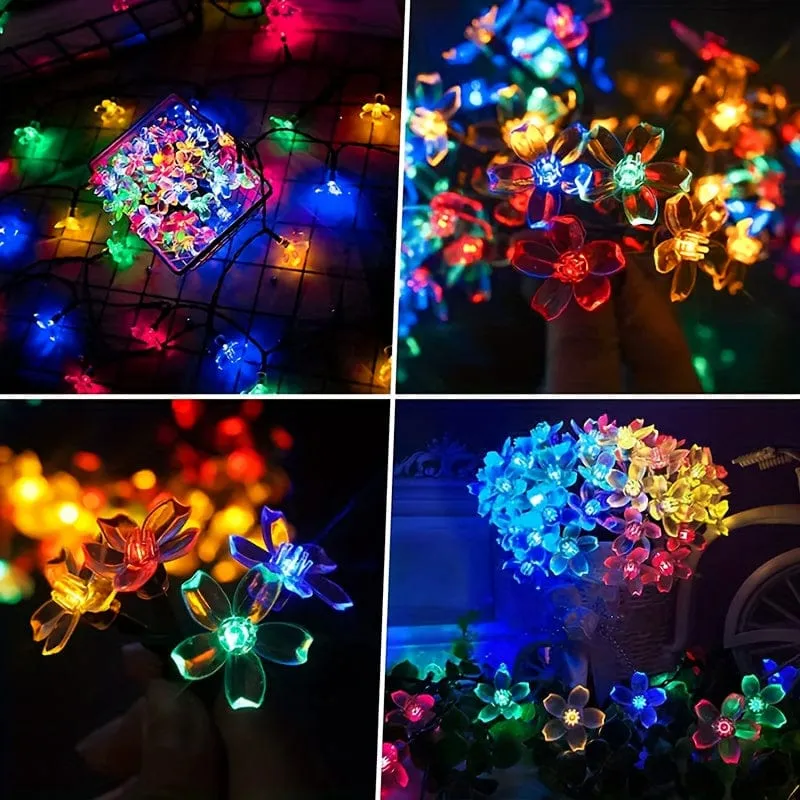 Verschönern Sie Ihren Außenbereich mit dieser 1-teiligen Solar-Gartenblumen-Lichterkette