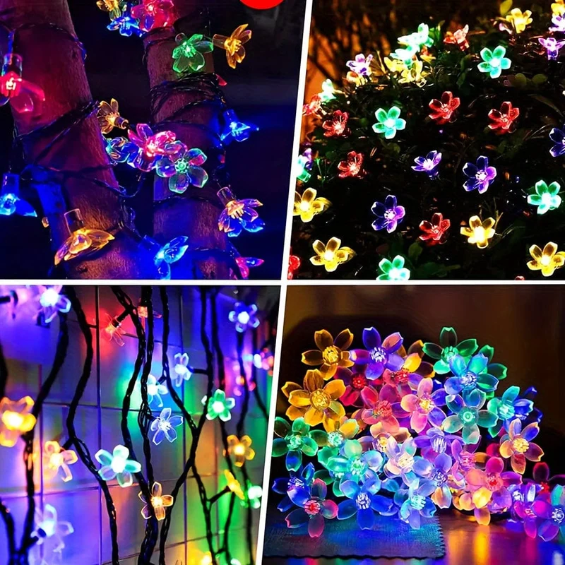 Verschönern Sie Ihren Außenbereich mit dieser 1-teiligen Solar-Gartenblumen-Lichterkette