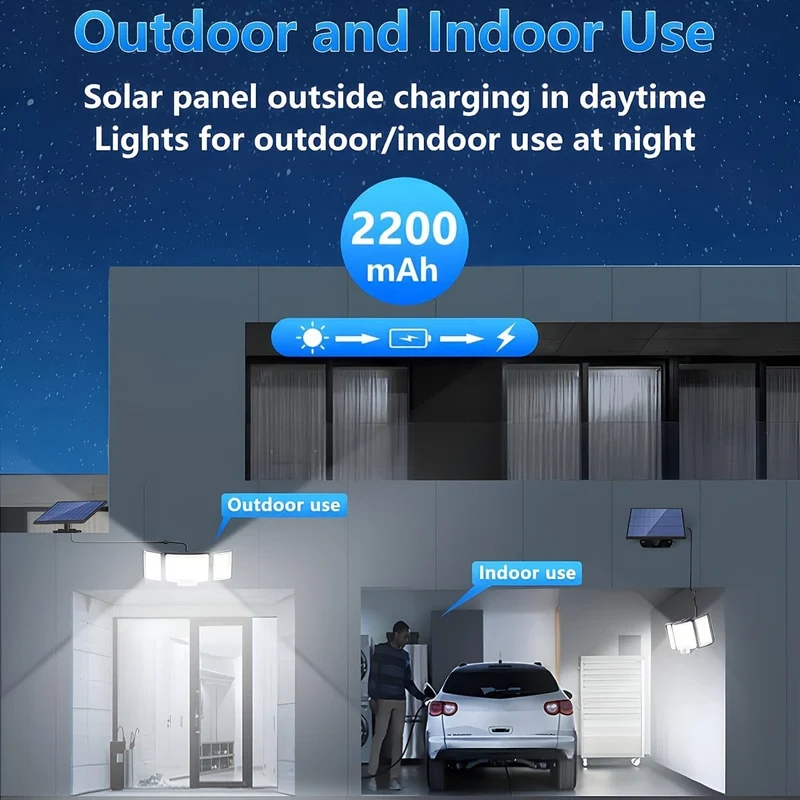 1/2 Pack Solarleuchten für den Außenbereich, 348 LED-Bewegungsmelderleuchten mit Fernbedienung, wasserdichte 3-Kopf-Sicherheitsleuchten, Solar-Flutwandleuchten mit 3 Modi für draußen, Garten, Terrasse, Hof