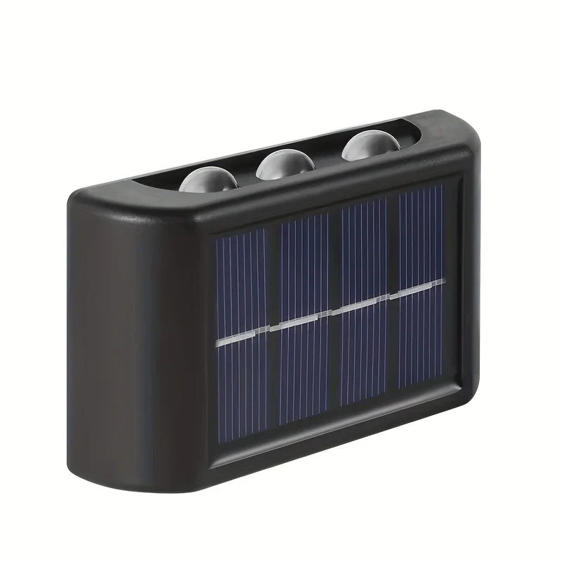 2 Packungen wasserdichte Solar-Wandleuchten für den Außenbereich, 6 LED-Leuchten, warmweiß, nordischer Stil, Terrassenbeleuchtung, Beleuchtung für Außenleuchten, Terrasse, Straße, Landschaftsbau, Zaun, Garage, Gartenwandleuchten