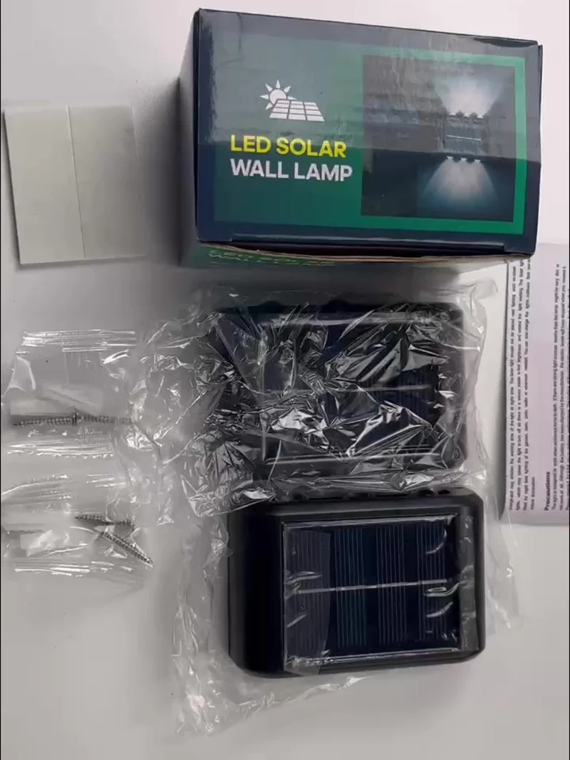 2 Packungen wasserdichte Solar-Wandleuchten für den Außenbereich, 6 LED-Leuchten, warmweiß, nordischer Stil, Terrassenbeleuchtung, Beleuchtung für Außenleuchten, Terrasse, Straße, Landschaftsbau, Zaun, Garage, Gartenwandleuchten