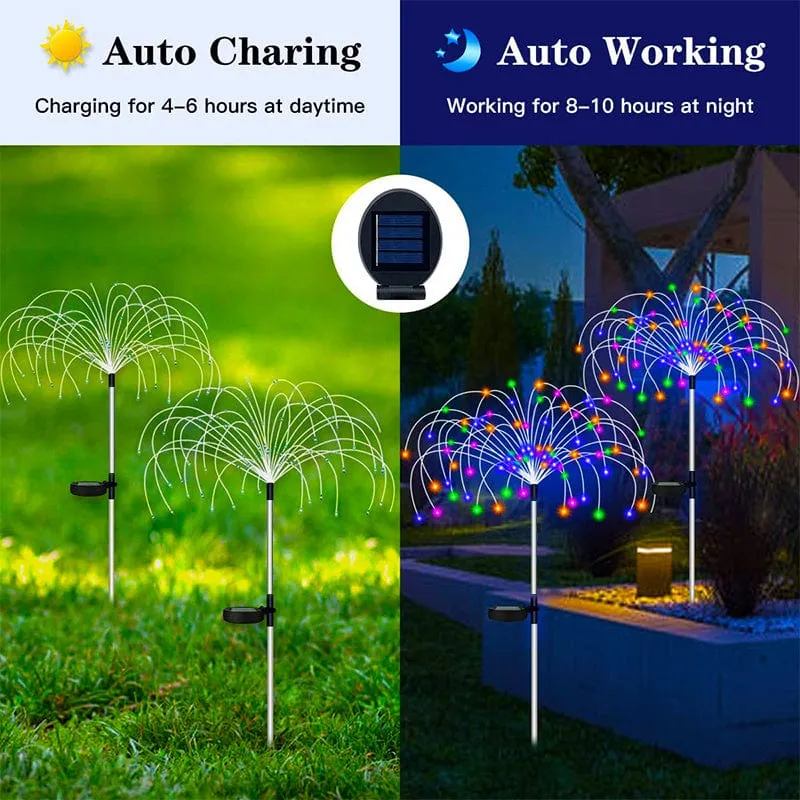 1 Packung Solar-Feuerwerkslicht für den Außenbereich, wasserdichte Solar-Gartenblumenlichter mit 8 Beleuchtungsmodi, mit für Gartenhof-Außenbeleuchtungsdekoration