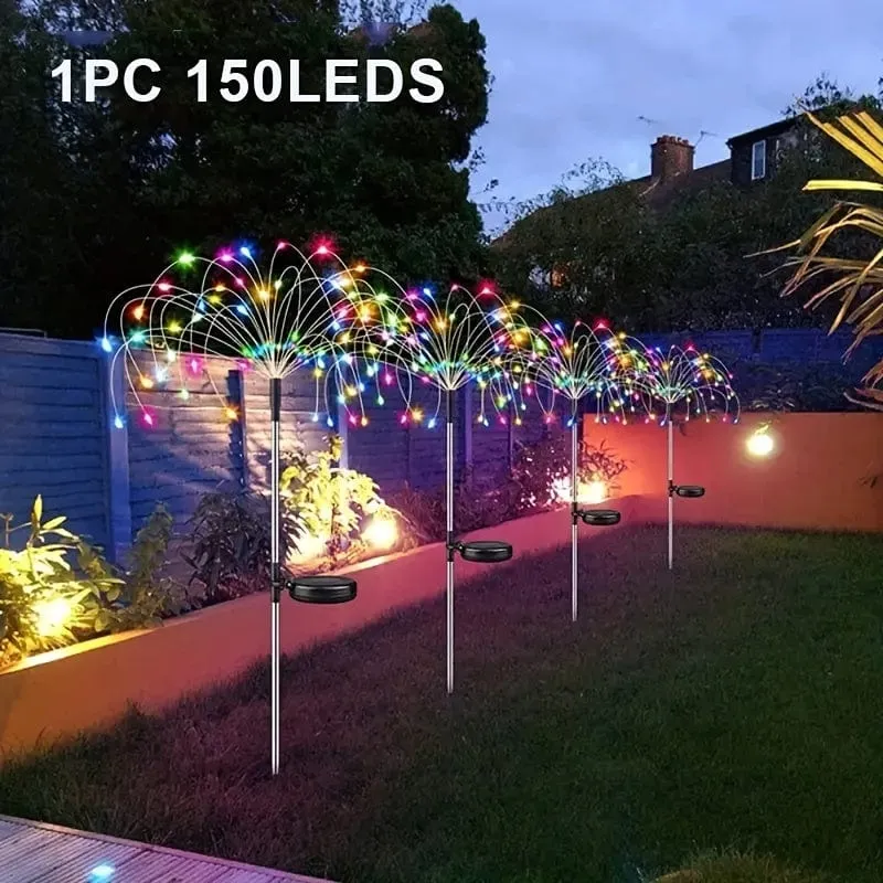 1 Packung Solar-Feuerwerkslicht für den Außenbereich, wasserdichte Solar-Gartenblumenlichter mit 8 Beleuchtungsmodi, mit für Gartenhof-Außenbeleuchtungsdekoration