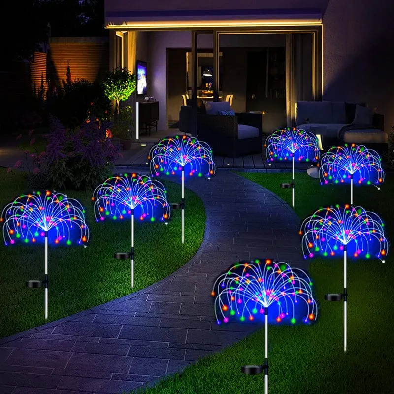 1 Packung Solar-Feuerwerkslicht für den Außenbereich, wasserdichte Solar-Gartenblumenlichter mit 8 Beleuchtungsmodi, mit für Gartenhof-Außenbeleuchtungsdekoration