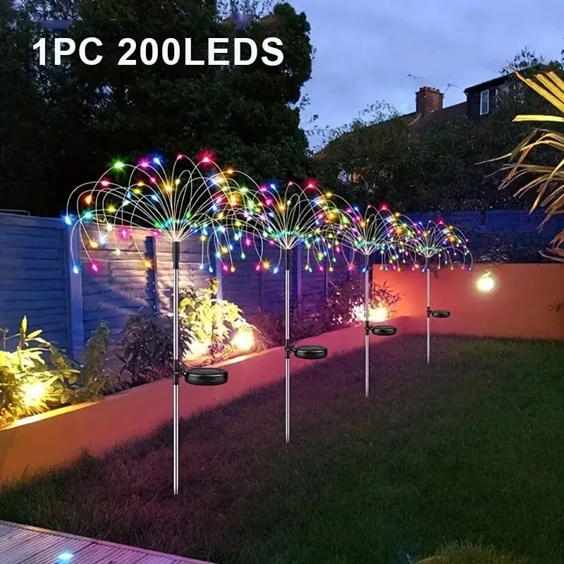 1 Packung Solar-Feuerwerkslicht für den Außenbereich, wasserdichte Solar-Gartenblumenlichter mit 8 Beleuchtungsmodi, mit für Gartenhof-Außenbeleuchtungsdekoration