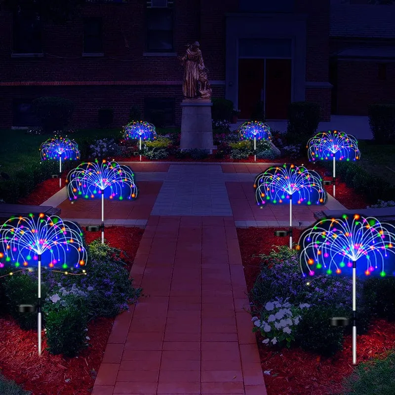 1 Packung Solar-Feuerwerkslicht für den Außenbereich, wasserdichte Solar-Gartenblumenlichter mit 8 Beleuchtungsmodi, mit für Gartenhof-Außenbeleuchtungsdekoration
