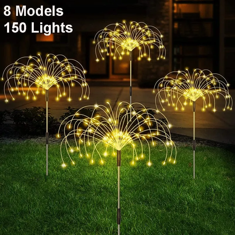 1 Packung Solar-Feuerwerkslicht für den Außenbereich, wasserdichte Solar-Gartenblumenlichter mit 8 Beleuchtungsmodi, mit für Gartenhof-Außenbeleuchtungsdekoration