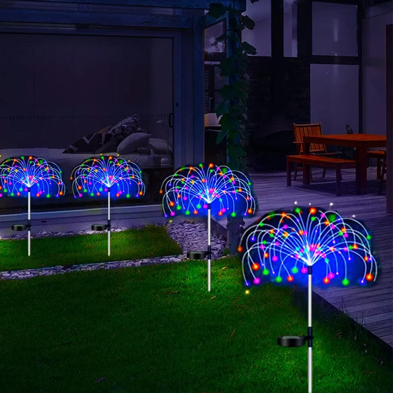 1 Packung Solar-Feuerwerkslicht für den Außenbereich, wasserdichte Solar-Gartenblumenlichter mit 8 Beleuchtungsmodi, mit für Gartenhof-Außenbeleuchtungsdekoration