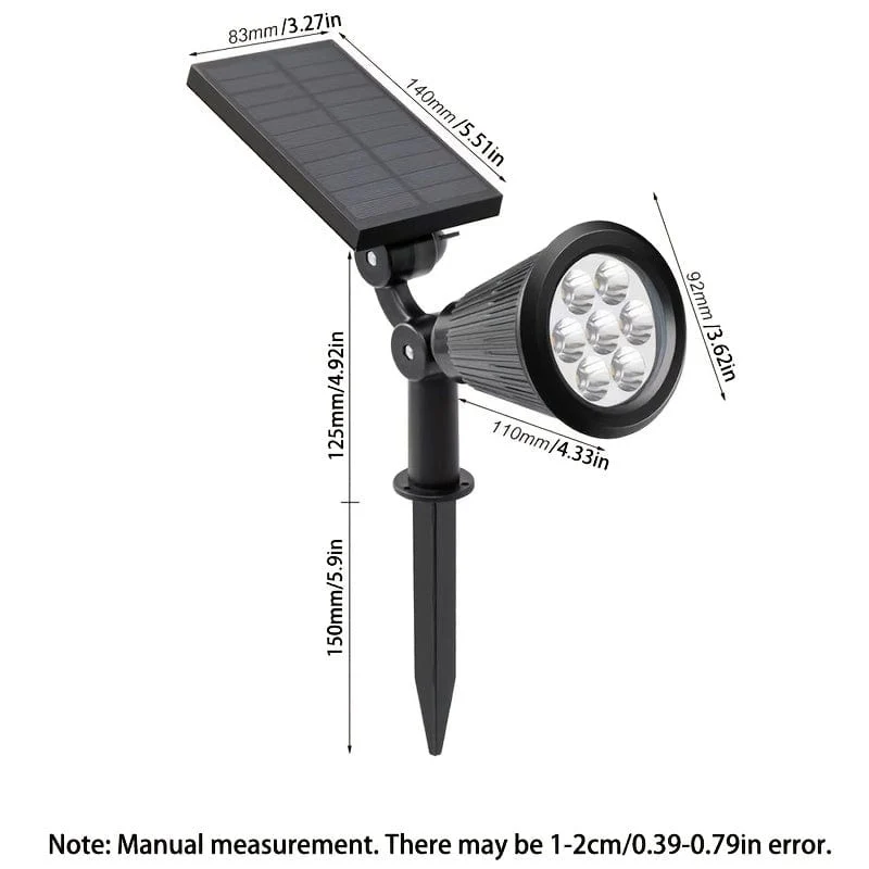1 Stück 4/7 LED Solar-Gartenlicht, wasserdichter Außenstrahler, Landschaftsbaum-Rasen-RGB-Rasenlicht mit Solar-Graslicht