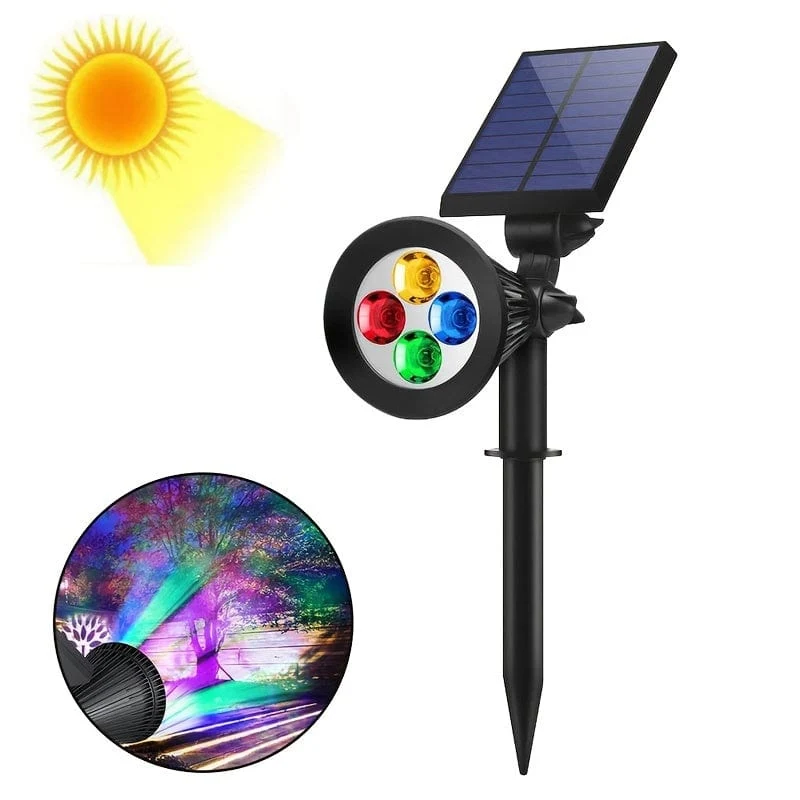 1 Stück 4/7 LED Solar-Gartenlicht, wasserdichter Außenstrahler, Landschaftsbaum-Rasen-RGB-Rasenlicht mit Solar-Graslicht