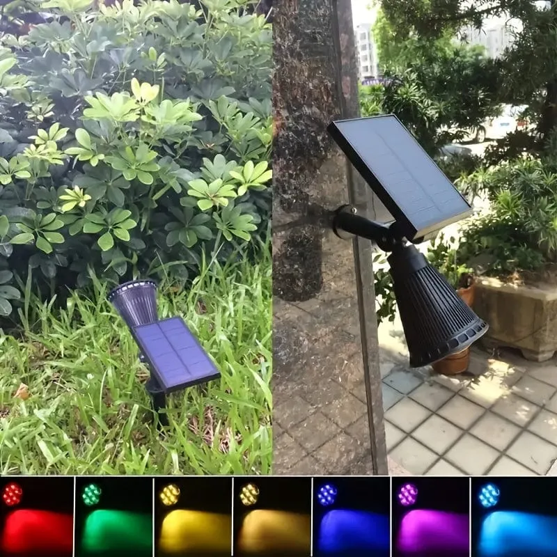 1 Stück 4/7 LED Solar-Gartenlicht, wasserdichter Außenstrahler, Landschaftsbaum-Rasen-RGB-Rasenlicht mit Solar-Graslicht