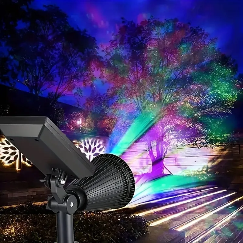 1 Stück 4/7 LED Solar-Gartenlicht, wasserdichter Außenstrahler, Landschaftsbaum-Rasen-RGB-Rasenlicht mit Solar-Graslicht