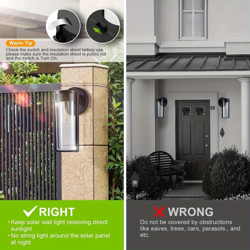 2 Stück Solar-Deck-Lichter, Solar-Zaun-Lichter für den Außenbereich, automatisches Ein-/Ausschalten, wasserdichte Wandmontage, dekorative Lichter für Wandzaun, Terrasse, Post, Hof, Veranda