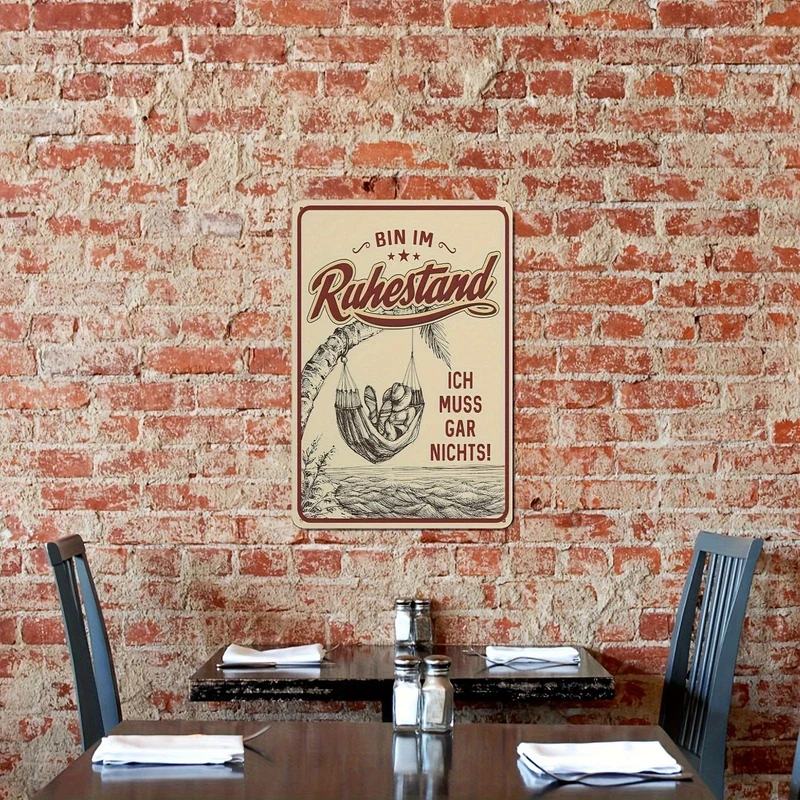1 Stück Aluminium-Ruhestandsschilder, dekoratives Blechschild als Geschenk für Rentner „BIN IM Ruhestand-Ich muss Gar Nichts“ 20*30CM