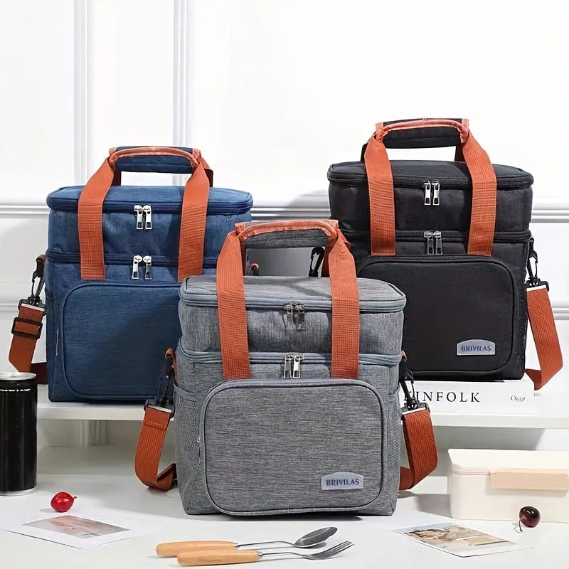 Wiederverwendbare, doppellagige, isolierte Lunchtasche – perfekt für Arbeit, Picknick, Schule oder Reisen.