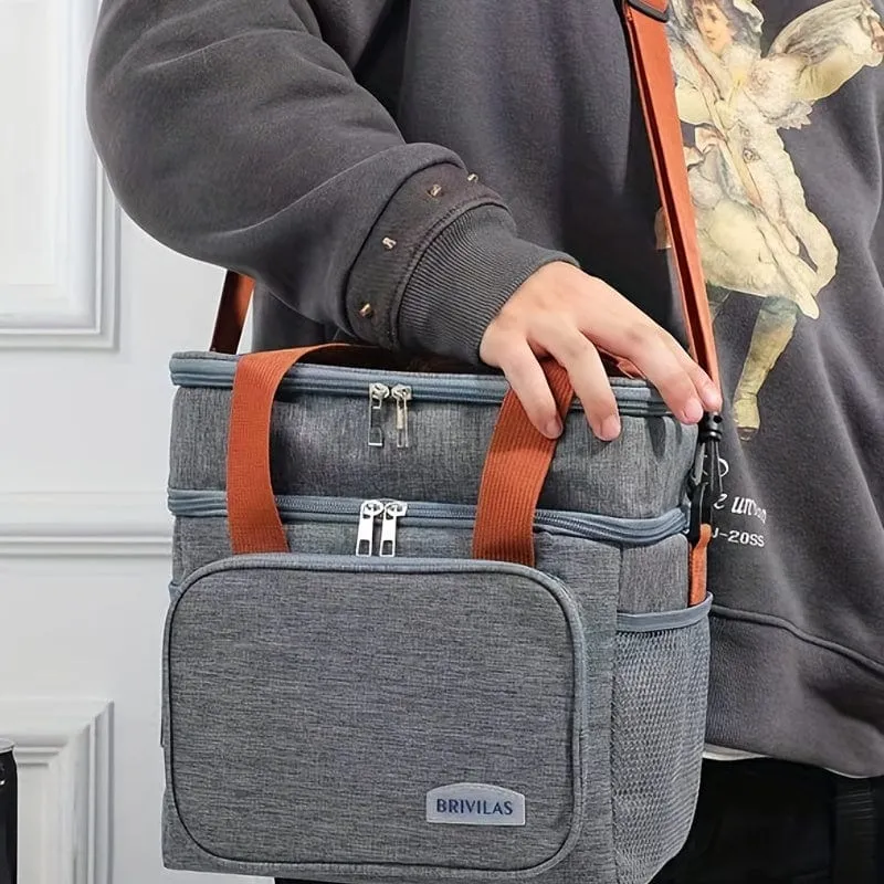 Wiederverwendbare, doppellagige, isolierte Lunchtasche – perfekt für Arbeit, Picknick, Schule oder Reisen.