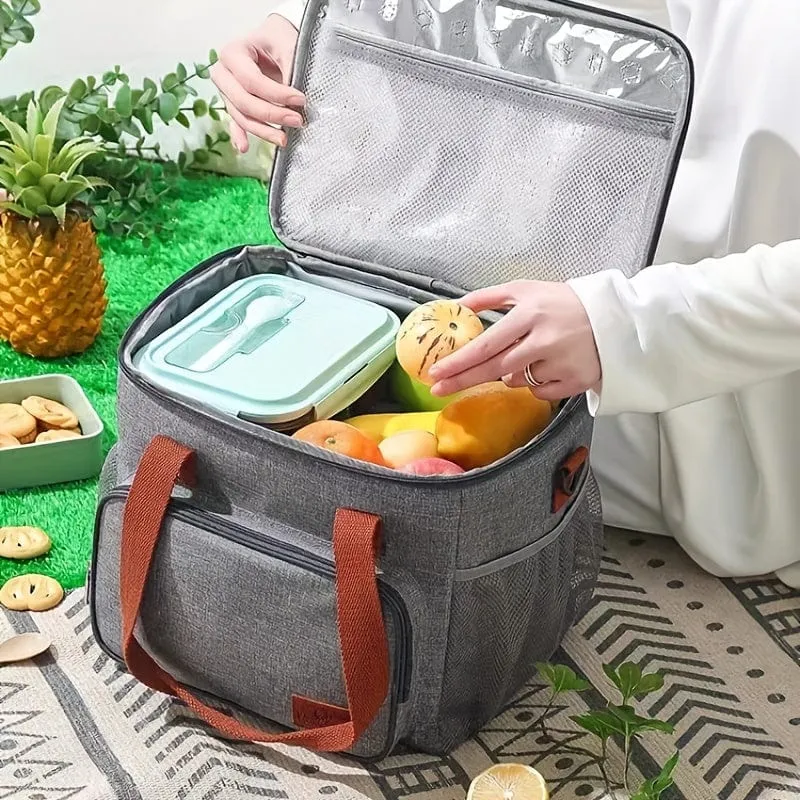 Wiederverwendbare, doppellagige, isolierte Lunchtasche – perfekt für Arbeit, Picknick, Schule oder Reisen.