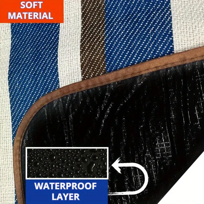 1 Stück Picknickdecken, zweilagige Picknickdecke, wasserabweisend, handliche Matte für den Außenbereich, Tragetasche, Frühlings- und Sommer-Campingdecke, ideal für den Strand