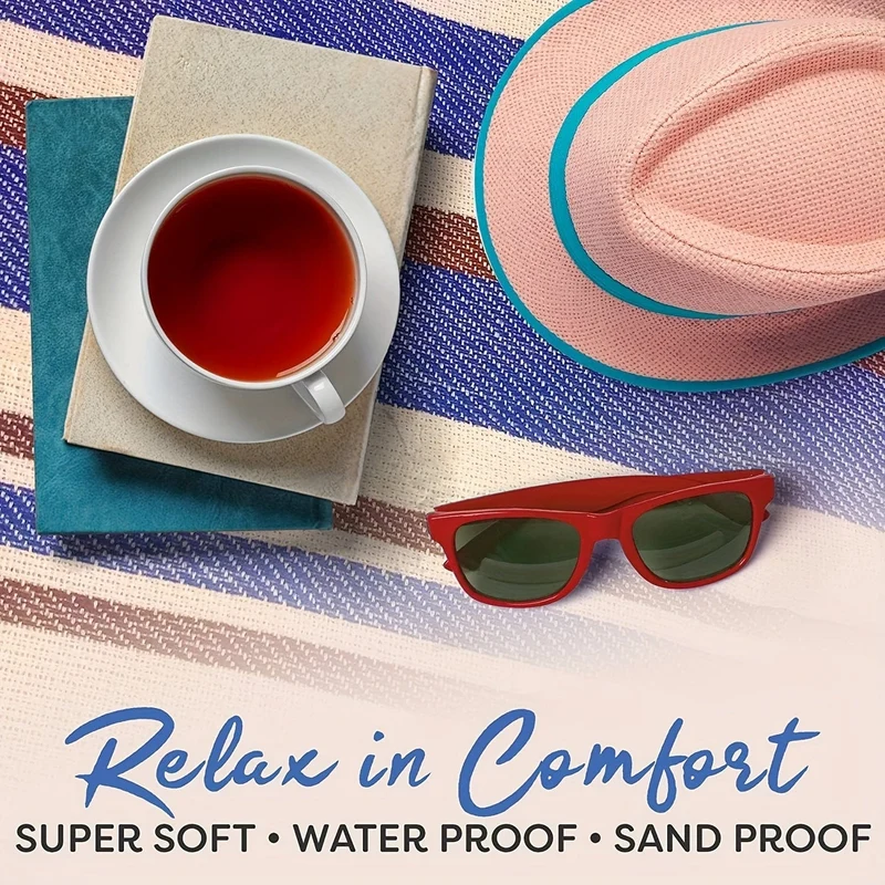 1 Stück Picknickdecken, zweilagige Picknickdecke, wasserabweisend, handliche Matte für den Außenbereich, Tragetasche, Frühlings- und Sommer-Campingdecke, ideal für den Strand