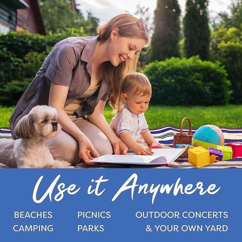 1 Stück Picknickdecken, zweilagige Picknickdecke, wasserabweisend, handliche Matte für den Außenbereich, Tragetasche, Frühlings- und Sommer-Campingdecke, ideal für den Strand
