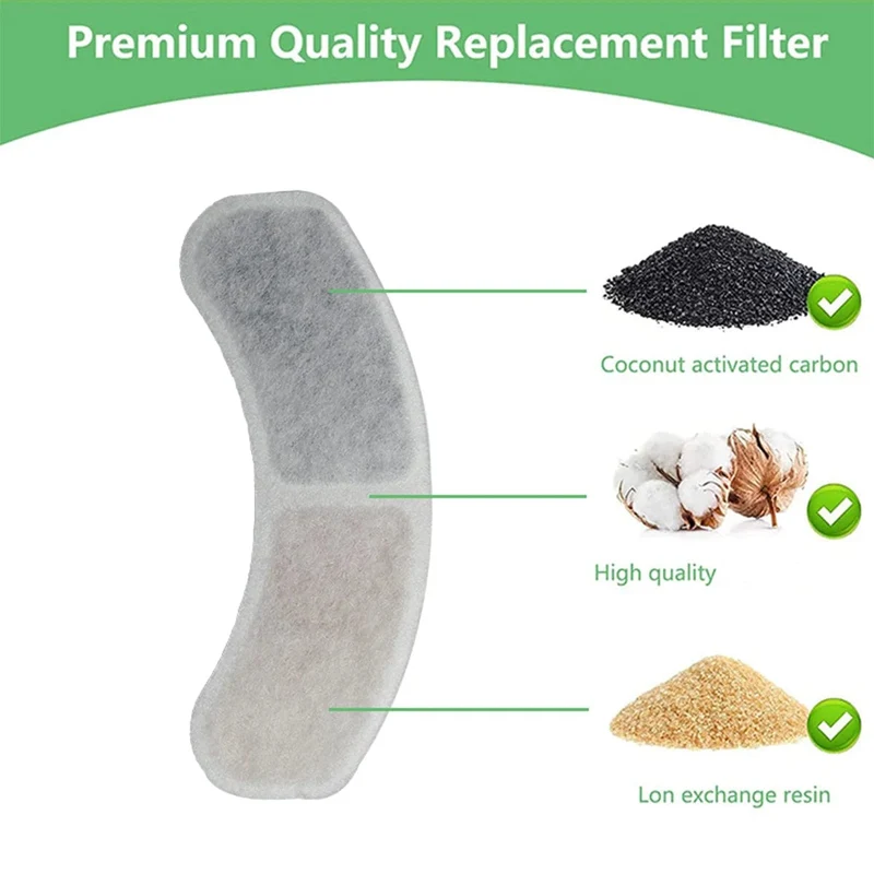 Ersatz-Aktivkohlefilter für Katzentrinkbrunnen, Harzfilterelement, Wasser reinigen, Zubehör für Wasserspender für Hunde und Katzen
