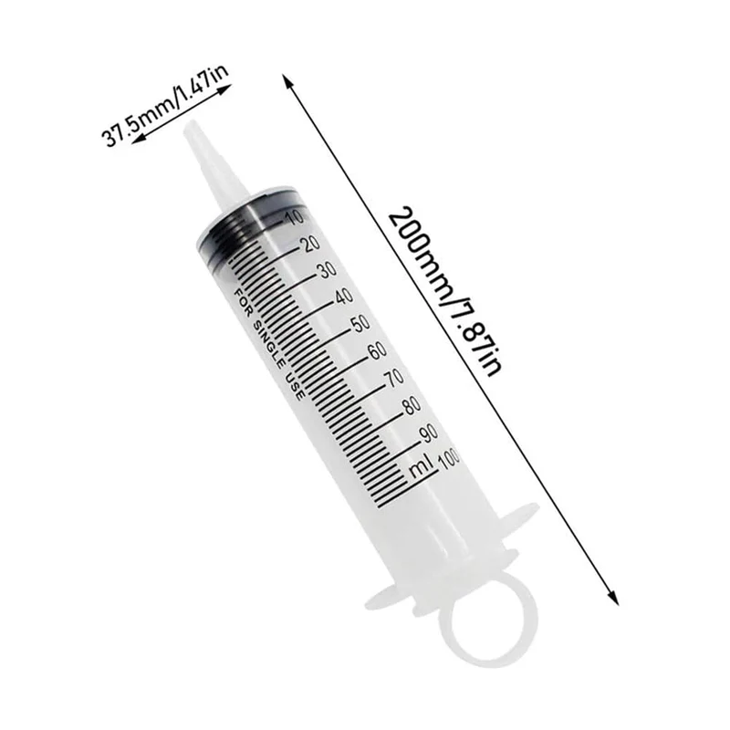 100 ml Flüssigkeitsspritze, Kleberfüllung, Kunststoffspritze, steril, Nährstoff, ohne Nadel, Bewässerung, Nachfüllen für industrielle Hydrokultur