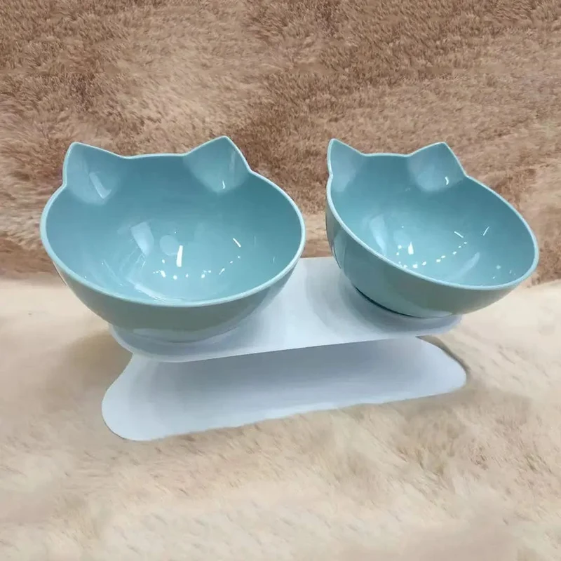 Rutschfeste Katzen-Einzel-Doppel-Haustiernäpfe mit Ständer, Futter- und Wassernäpfe, Neigungsständer, Futterspender für Katzen, Füttern von Kätzchenbedarf