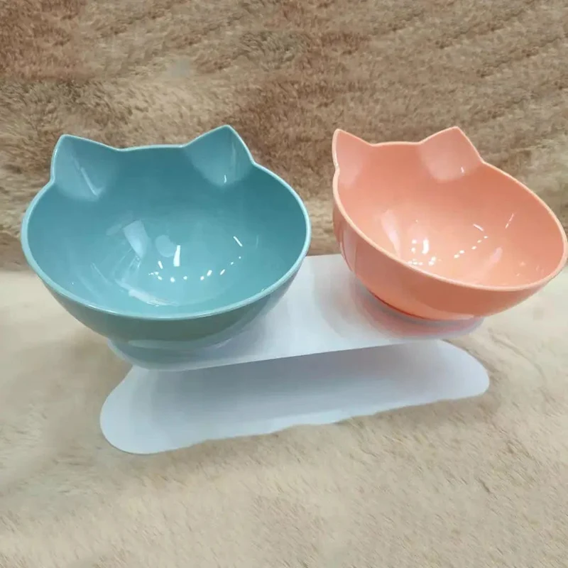 Rutschfeste Katzen-Einzel-Doppel-Haustiernäpfe mit Ständer, Futter- und Wassernäpfe, Neigungsständer, Futterspender für Katzen, Füttern von Kätzchenbedarf